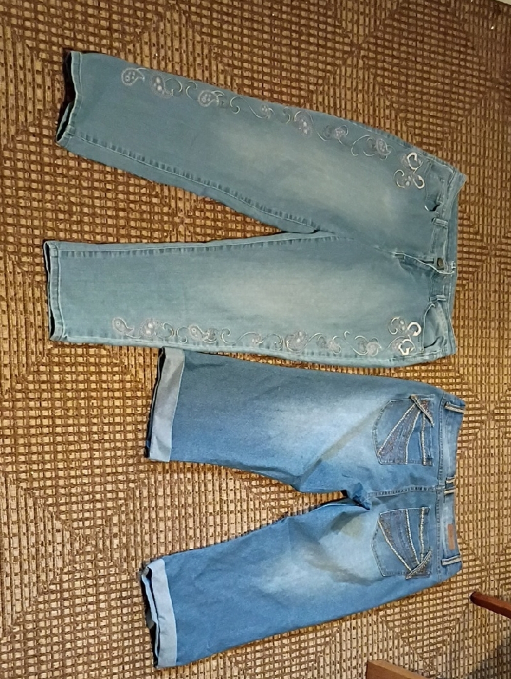 Light Blue Pair Embroidered Women’s Boyfriend Jeans Set